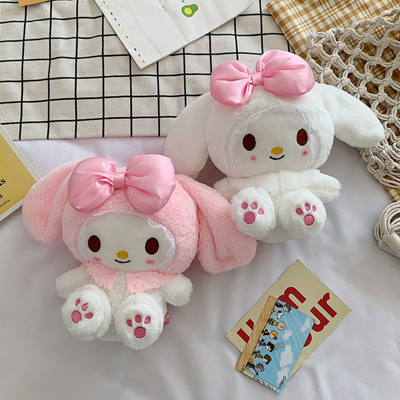 New Pink Melody Plush Toy Kuromi Backpack Children'S Backpack Gift Grab Machine Doll Bag Doll