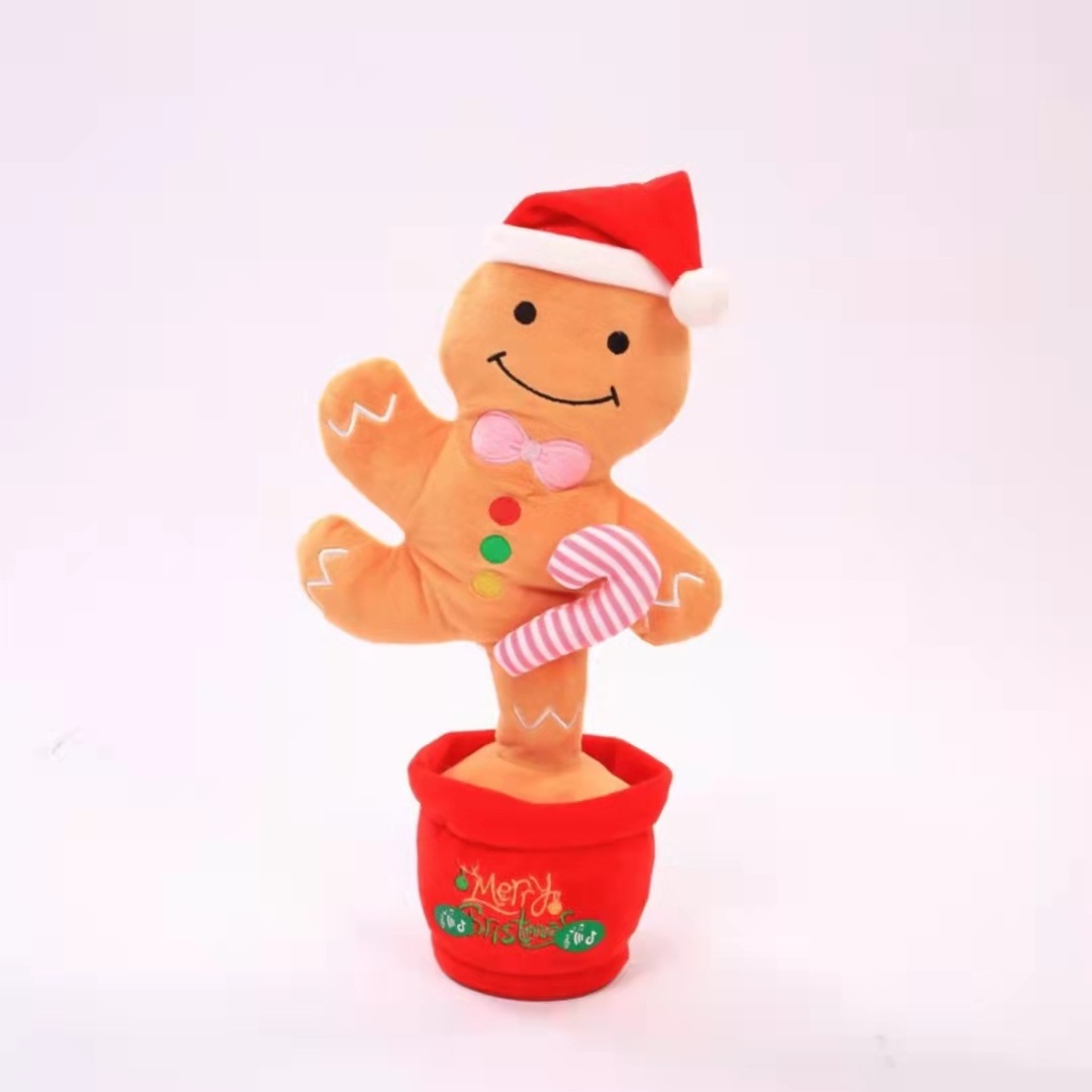 Hot Selling Soft Plush Christmas Cactus  Electric Talking Singing Dancing Plush Toys Wholesale Little Christmas Soft Toy