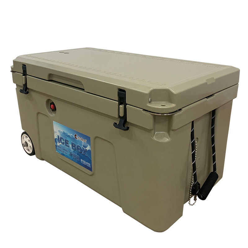 TOLEE  factory  wheel roto cooler rotomolded ice cooler box ice box Plastic pu foam Outdoor ice chest cooler With Handle