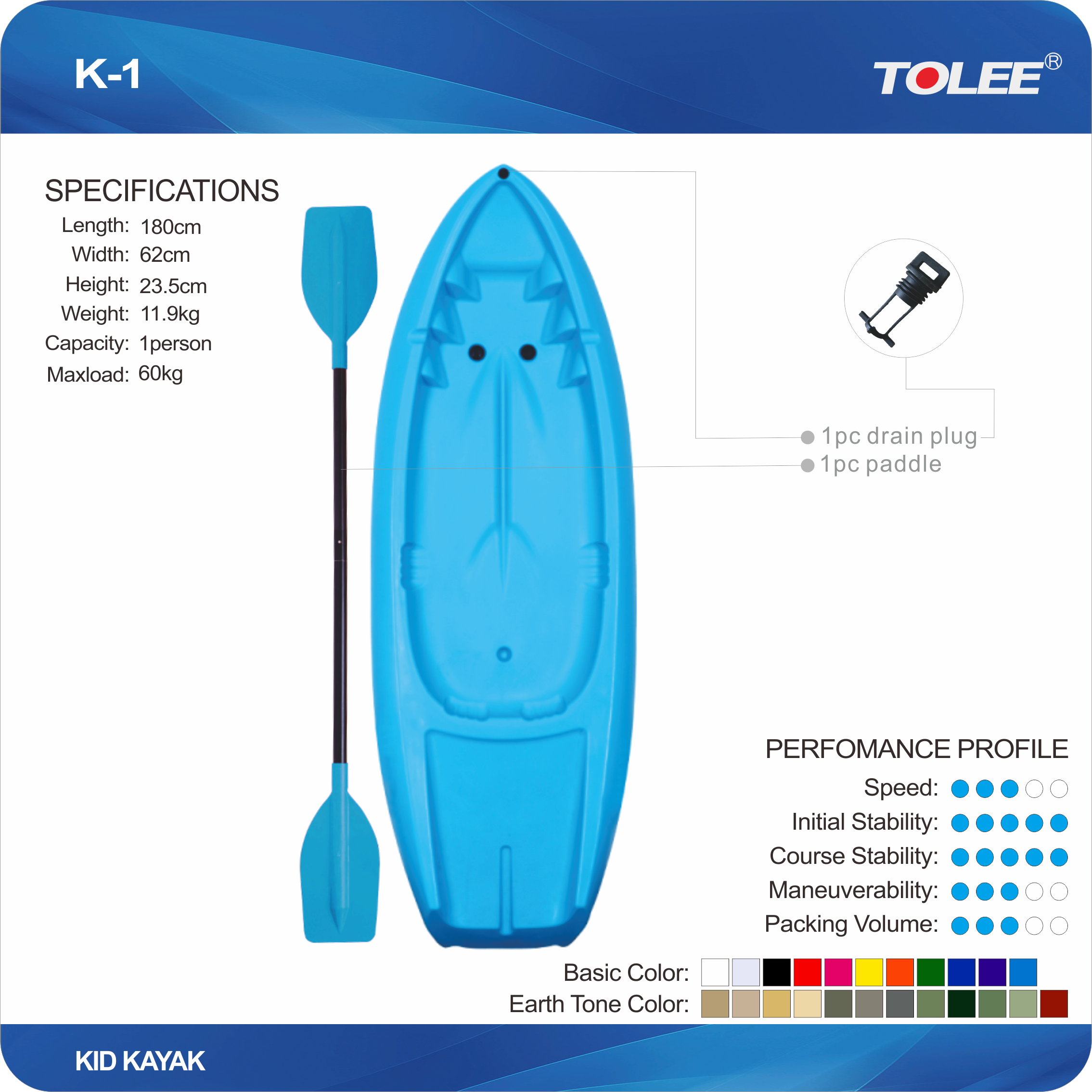 6ft 180cm child kayak for play  cute mini kayak  sit on top for kids OEM TOLEE factory plastic fishing kayak