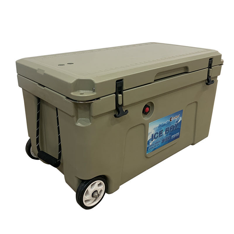 TOLEE  factory  wheel roto cooler rotomolded ice cooler box ice box Plastic pu foam Outdoor ice chest cooler With Handle