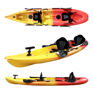 Sit On top Kayak for sale Plastic material sit on top fin pedal drive system fishing kayak for 2 person foot drive Kayak