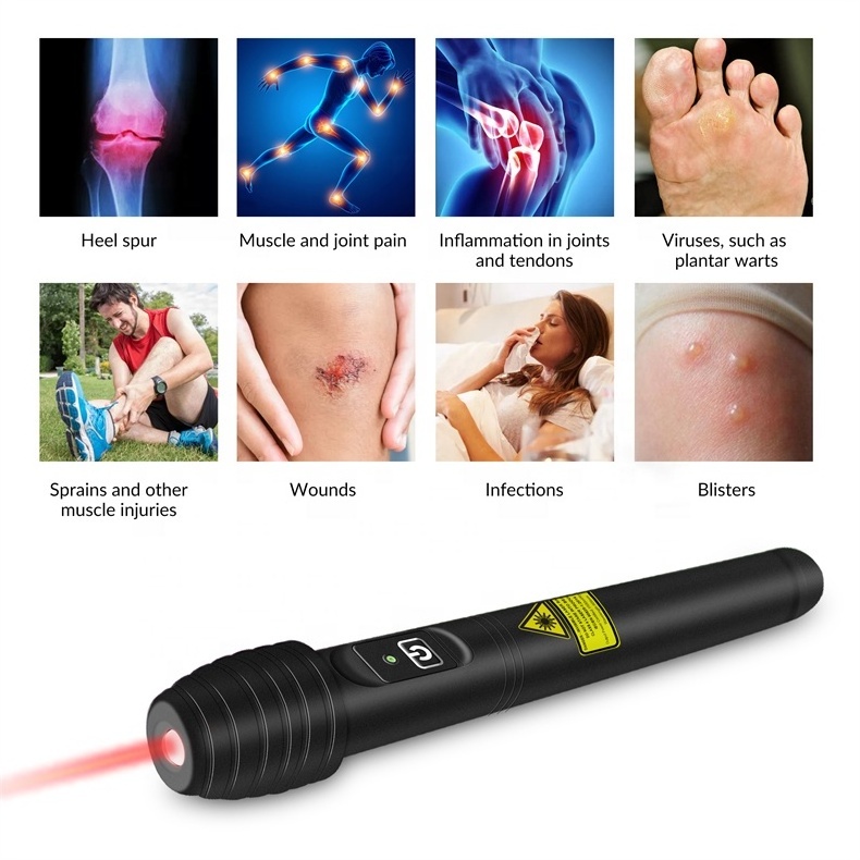 ZJZK 200mW 1X808nm No Side Effect Class 3B Needle Free Acupuncture Laser Pen Device for Podiatry Therapy