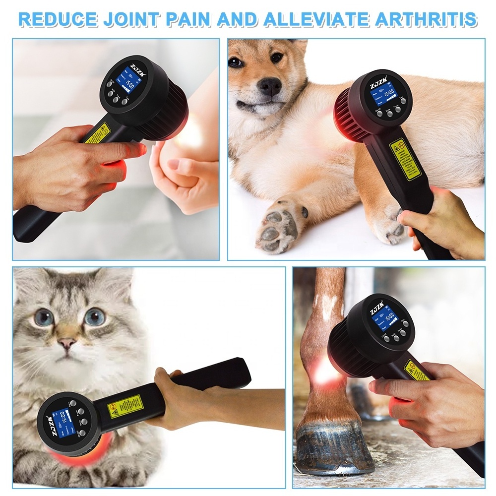 ZJZK mls laser therapy device physiotherapy class 4 3W 808nm 650nm continuous pulse modes with protection glass