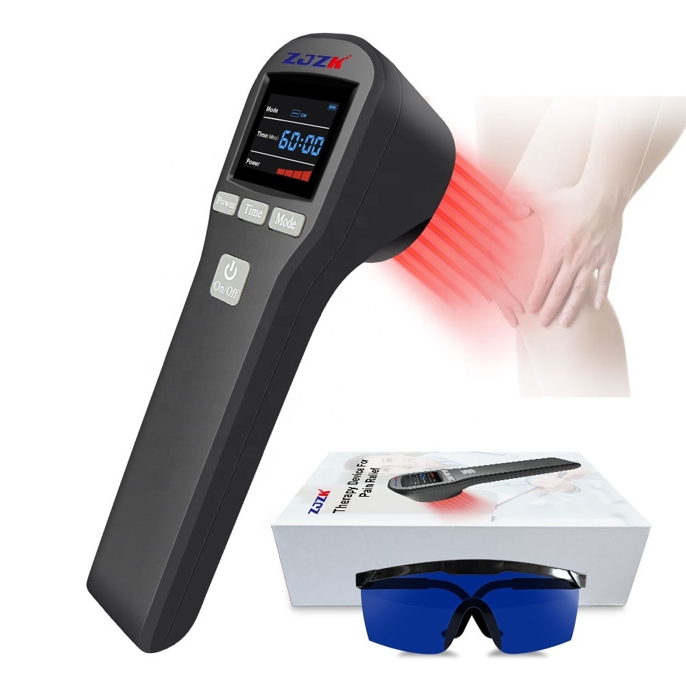 ZJZK mls laser therapy for pain relief and anti-inflammations free shipping with 4x808nm 16x650nm 20 diodes 880mW