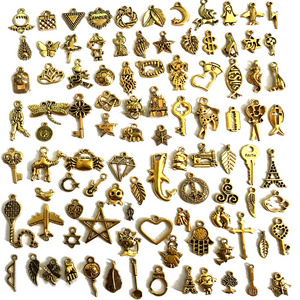 Wholesale Handmade Jewelry Accessory Zinc Alloy Antique Gold Metal Charms Bracelet Necklace Pendant For Jewelry Making