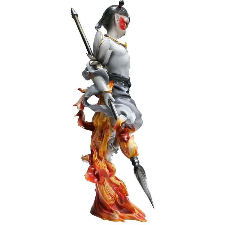 decoration for hotel and office and restaurant enamel by handwork  Na Cha the Great figure statue Nezha resin sculpture