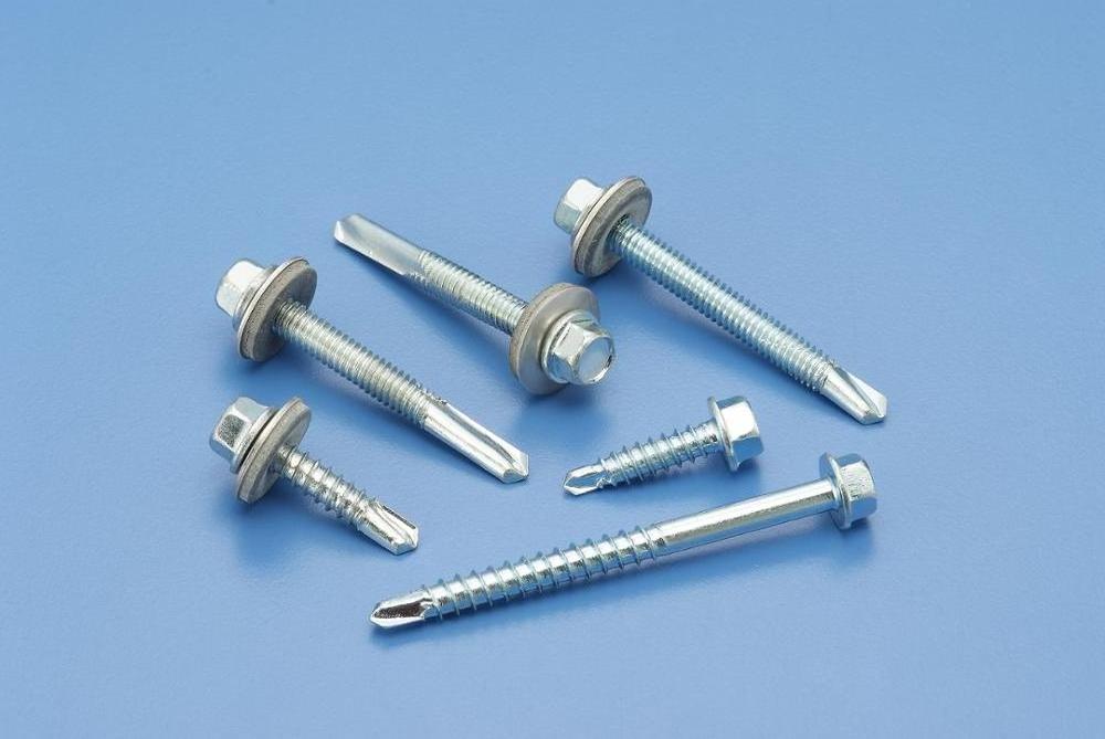 Bi-Metal hex washer head Self Drilling Screws with bonded EPDM washer Taiwan