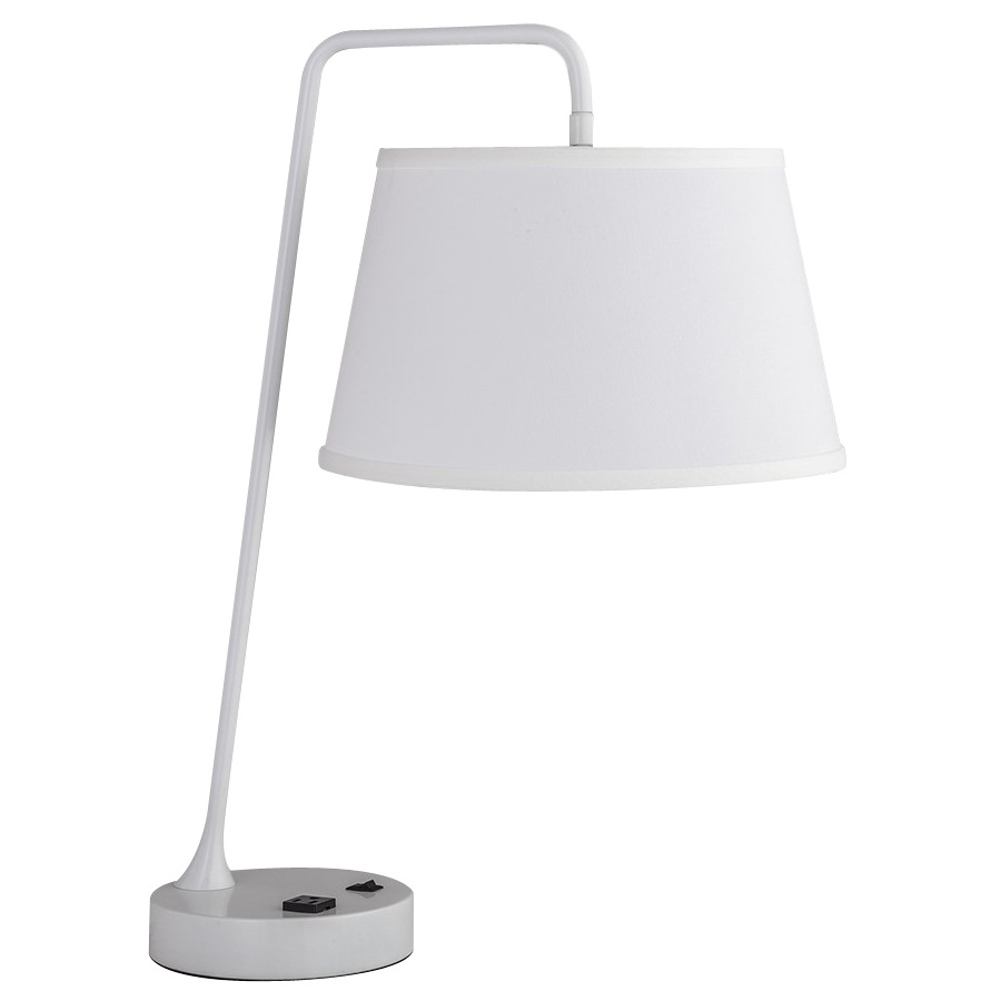 UL CUL Listed Brushed Nickel Bedside Power Outlet Hotel Table Lamps With USB Port T20313