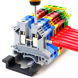 UK 2.5B Terminal Block Screw Connection Din Rail Mounted  Feed Through 24-12AWG Universal Panel Mounted Electric Wire Connector