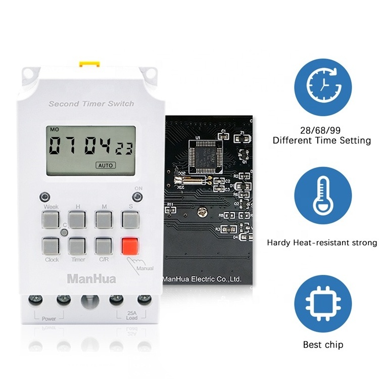 220V Automatic ON/OFF Second Daily Weekly LCD Relay General Purpose Microcomputer Programmable Intermatic Digital Timer Switch