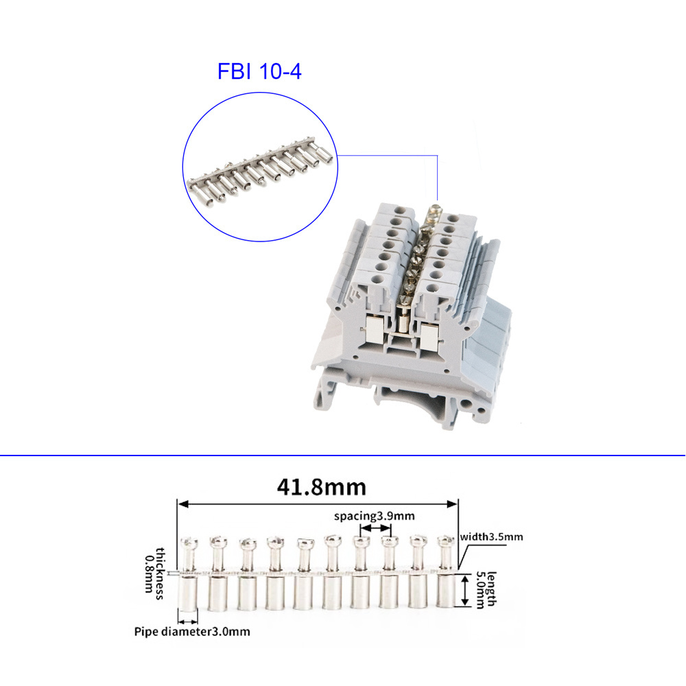 FBI 10-4 Fixed Bridge for UK 1.5N DIN Rail Terminal Blocks