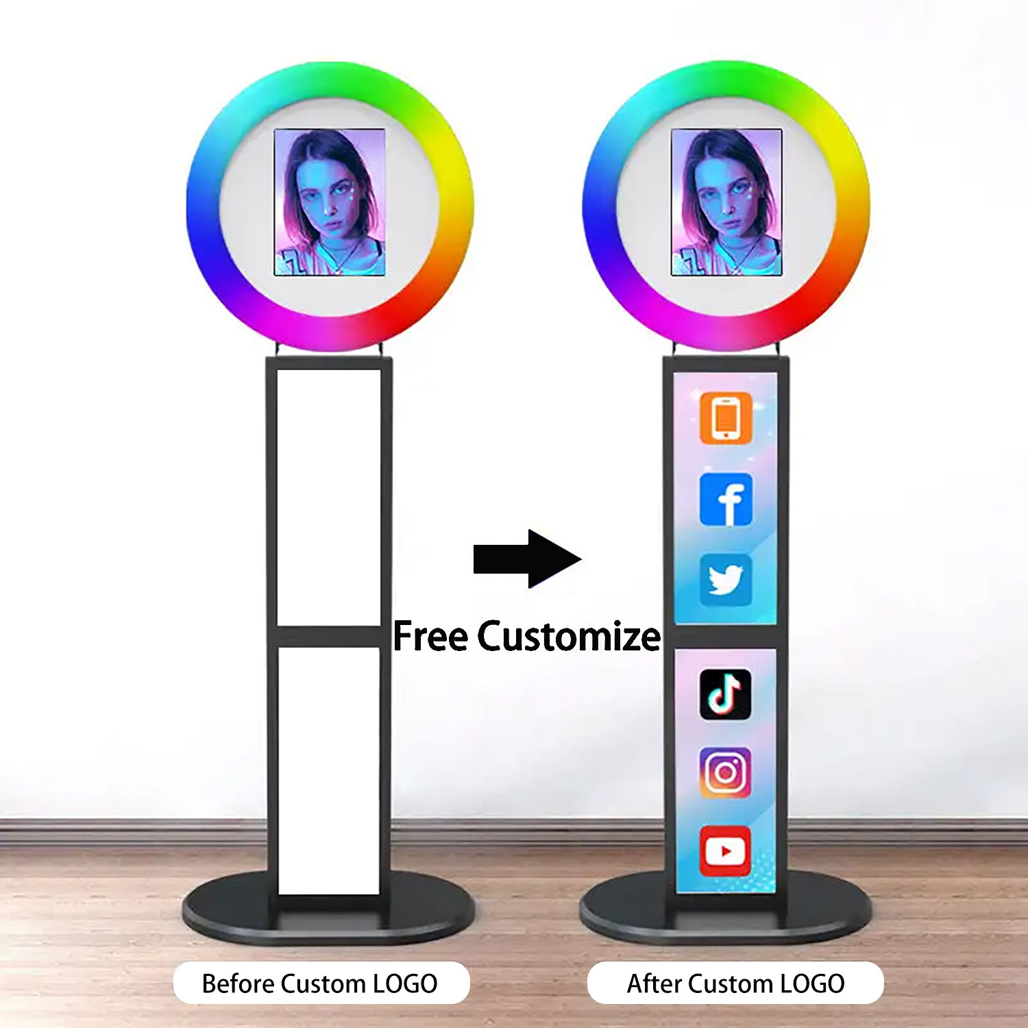 3 Years Warranty Cheap Portable Free Standing Metal 3d Digital Used Inflatable Led Ipad Photo Booth Enclosure Backdrop For Sale