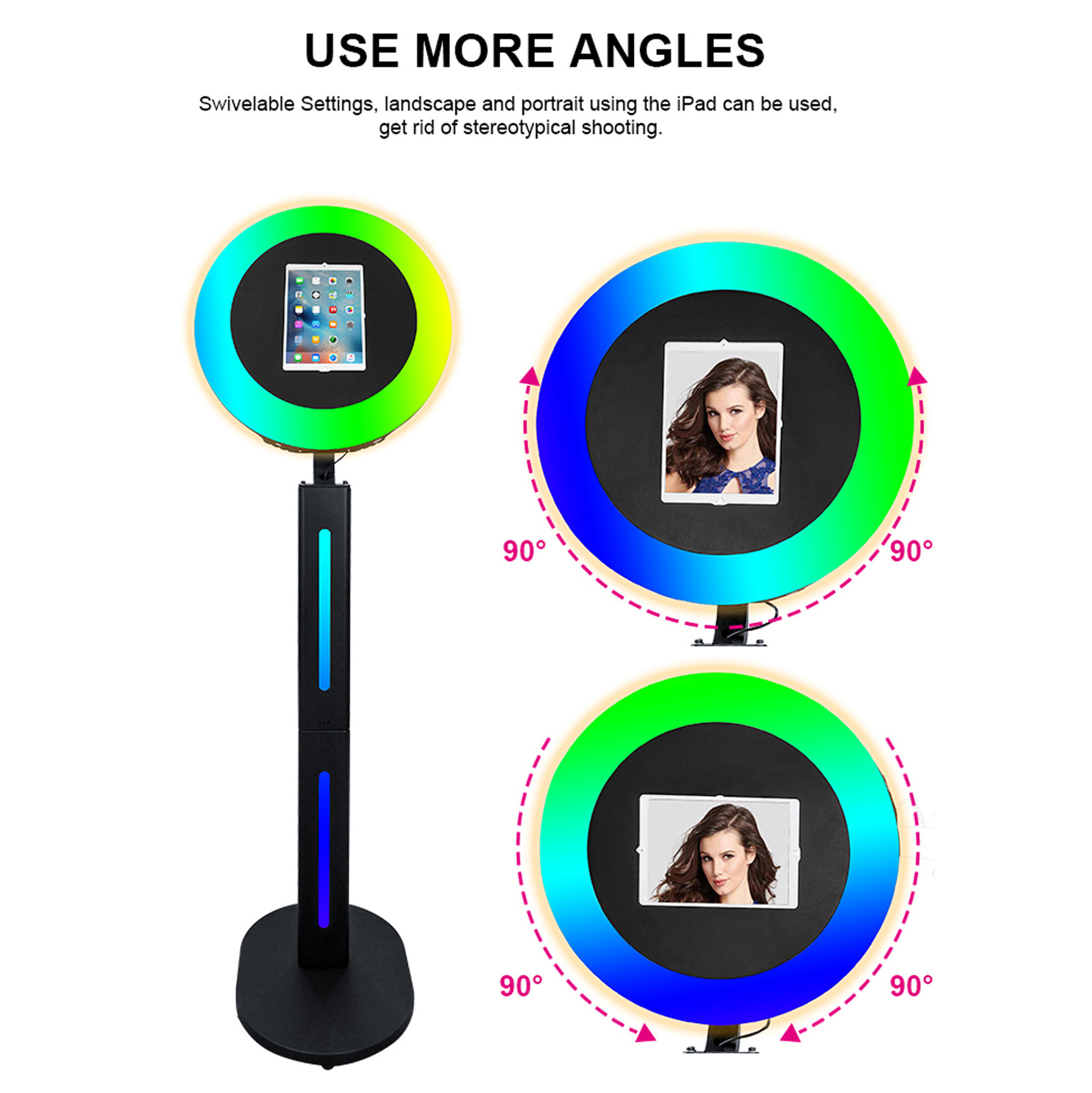 Portable Ipad Self Booth Photobooth Automatic Video Kiosk Photo Booth Kiosk Ipad Photo Booth Kiosk with a Flight Case