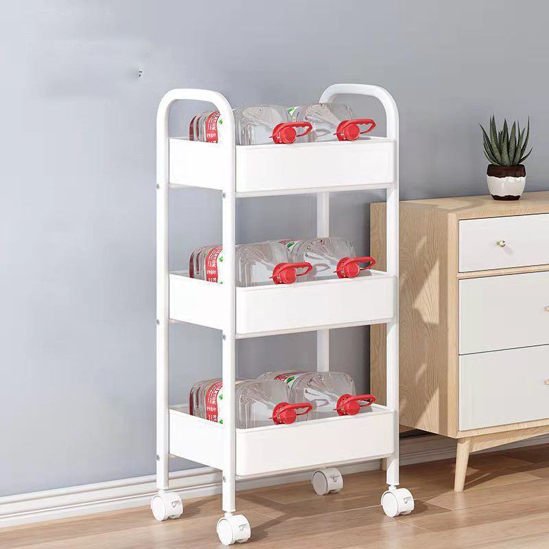 Hot Sale Snack Storage Rack Rotating Carbon Steel Square Hand Multi-Layer Mobile Bathroom Bathroom Storage Shelf