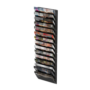 Mesh Metal Vertical Foldable Door Wall Mount 15 Tier File Hanging Organizer for Paper Document Magazine Holder Rack