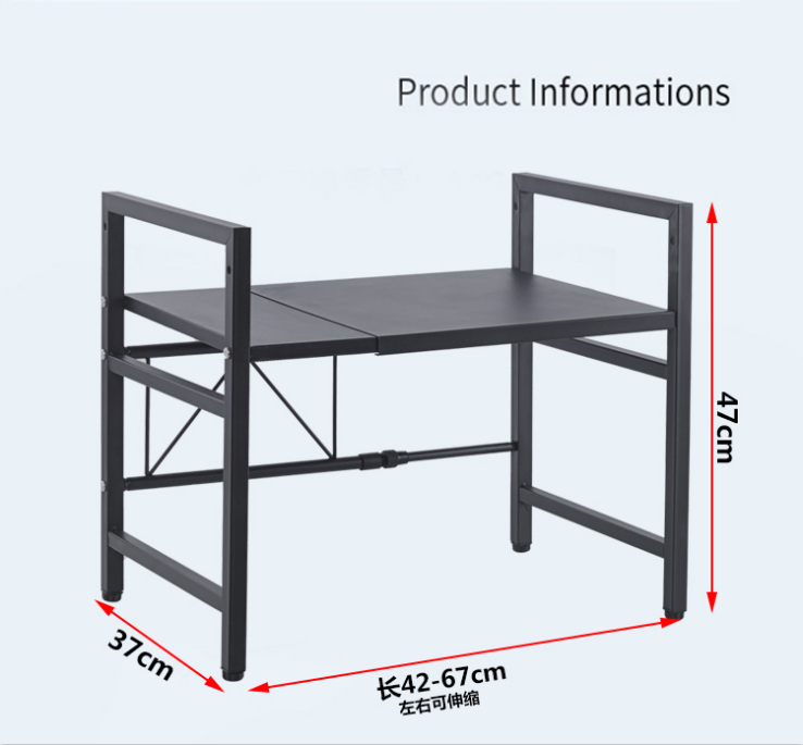 Hot Sale  Expandable Microwave Oven Rack Shelf 2 Tiers Microwave Stand Countertop Organizer For Kitchen