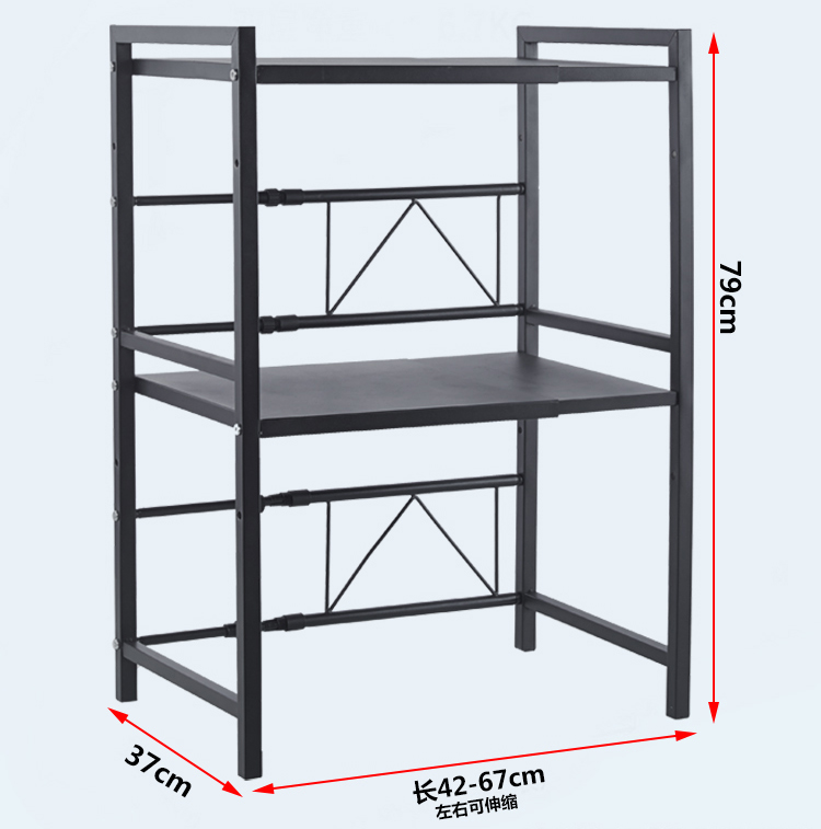 Hot Sale  Expandable Microwave Oven Rack Shelf 2 Tiers Microwave Stand Countertop Organizer For Kitchen