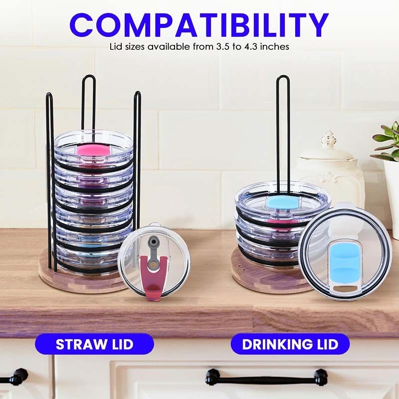 Small Kitchen Organizer Shelf Hold 10 Lids Tumbler Lid Organizer Coffee Cup Lid Rack Holder Storage