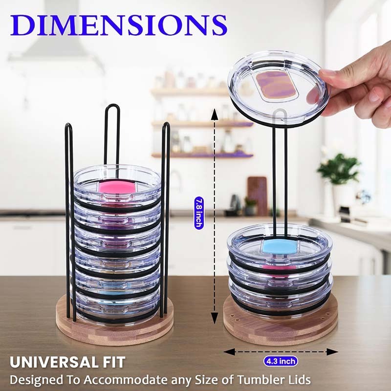 Small Kitchen Organizer Shelf Hold 10 Lids Tumbler Lid Organizer Coffee Cup Lid Rack Holder Storage