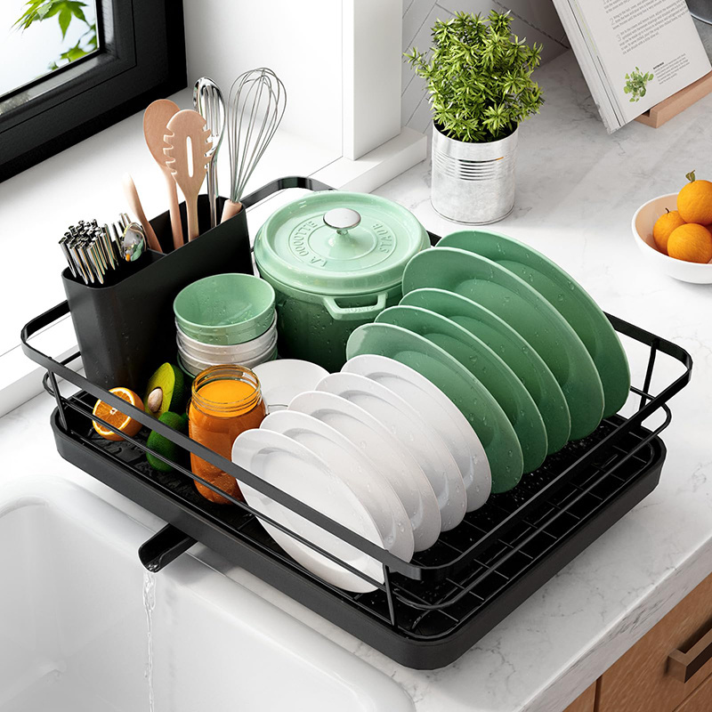 Large Storage Stainless Steel Dish Drying Plate Holder Dryer Utensils Drainer Storage Rack Dish Rack Drain for Kitchen Organizer