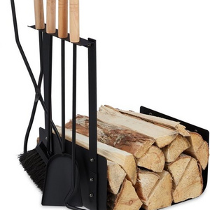 Fireplace Log Rack Include 4 Tools Kindling Holder Firewood Holder for Wood Storage Log Holder