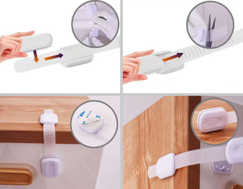 Wholesale Hot Sale Child Safety Cabinet Proofing Safe Quick and Easy Adhesive Cabinet Drawer Door Latches baby locks