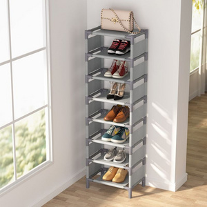 8 Layer Steel Fabric Shoe Rack Stackable Shoe Rack Storage Shelves Durable Metal Shoe Storage Rack