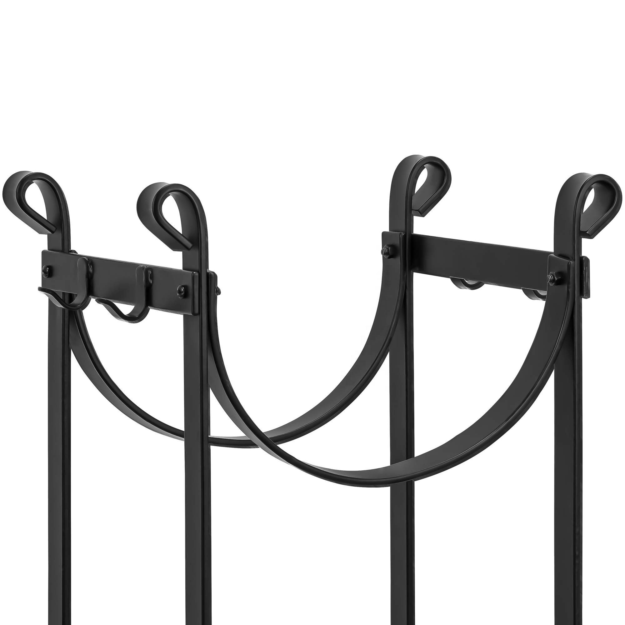 Best Choice Black Wrought Iron Tall Indoor Outdoor Fireplace Log Holders Lumber Storage Rack For Tool