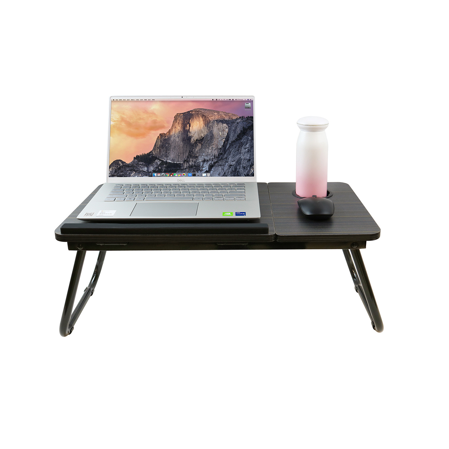 Black Foldable Adjustable Laptop Table Desk for Bed Portable Notebook Bed Tray Lap Tablet with Cup Holder Computer Desk Office