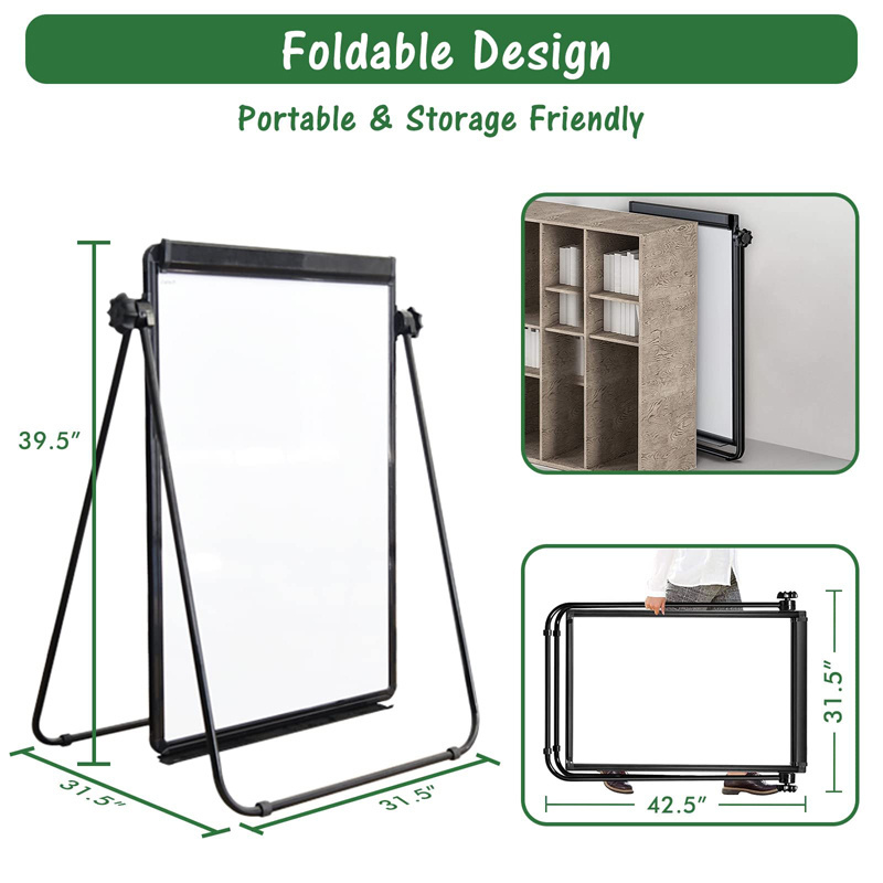 Magnetic Dry Erase Board Double Sided Flipchart Easel Board Portable Whiteboard Stand White Board