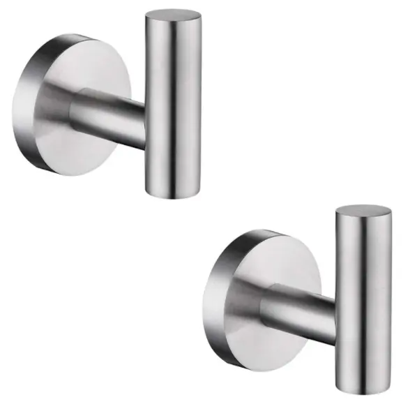 Household self adhesive metal hooks wall mount Stainless Steel robe hook for Bathroom