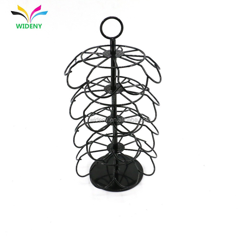 Retail counter metal wire black martello coffee pod capsule display rack