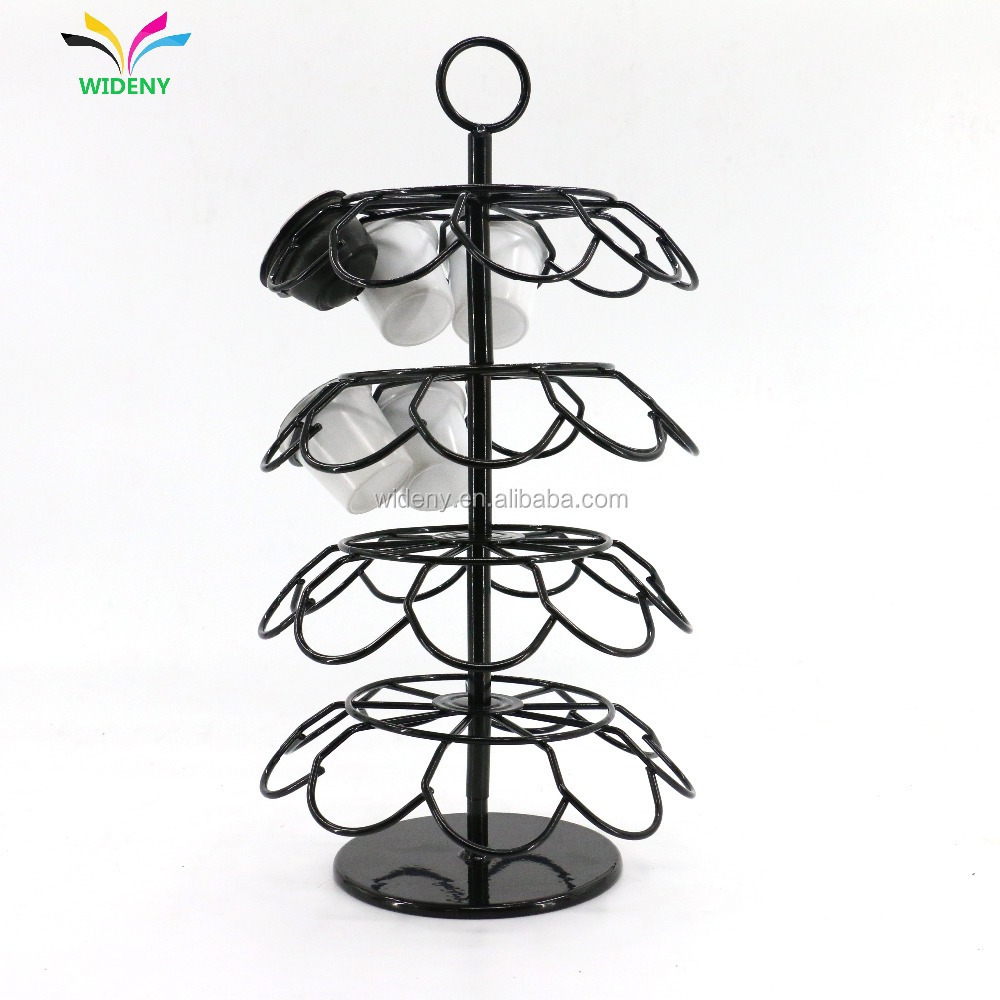 Retail counter metal wire black martello coffee pod capsule display rack