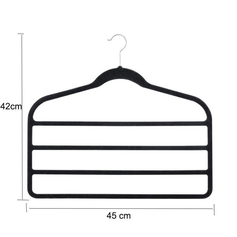 Multifunctional Non-Slip Velvet Hangers 4 Layer Towel Scarf Pants Trouser Rack Drying Rack