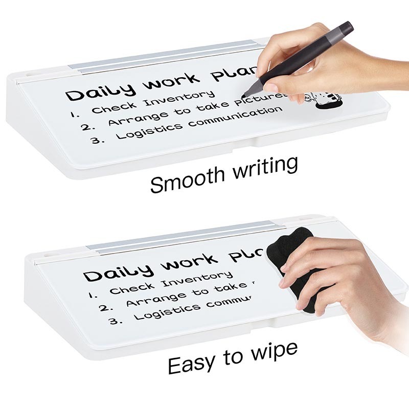 Desk Organizer Office Small Glass Desktop Dry Erase White Board Computer Pad Keyboard Stand Whiteboard with Drawer