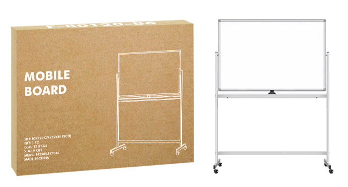 Reversible Dry Erase Board Easel Standing Whiteboard Aluminium Frame Double-Sided Magnetic Mobile Whiteboard With Stand