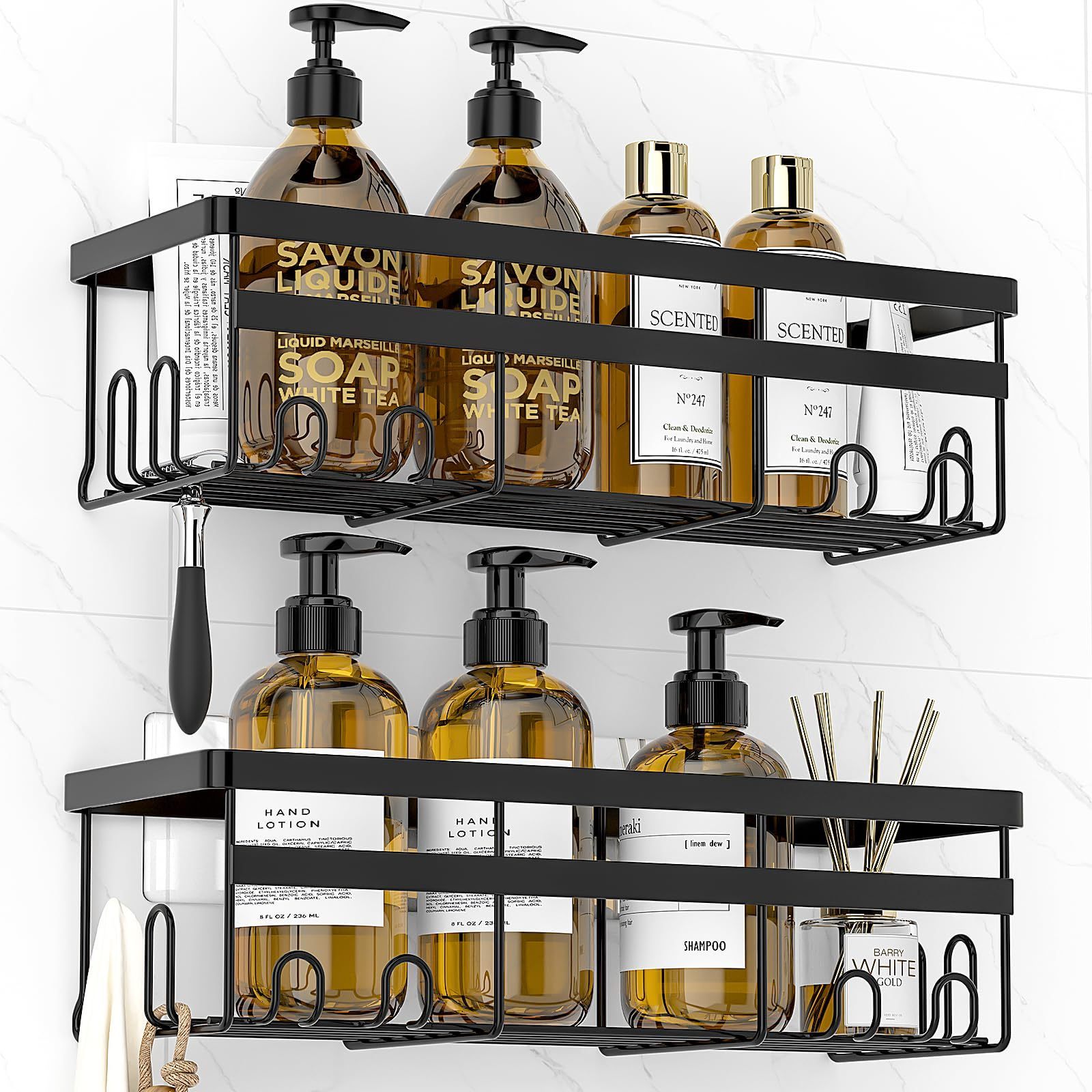 OEM wall bathroom shelves storage rack shower caddy no drilling adhesive bathroom shelves caddy