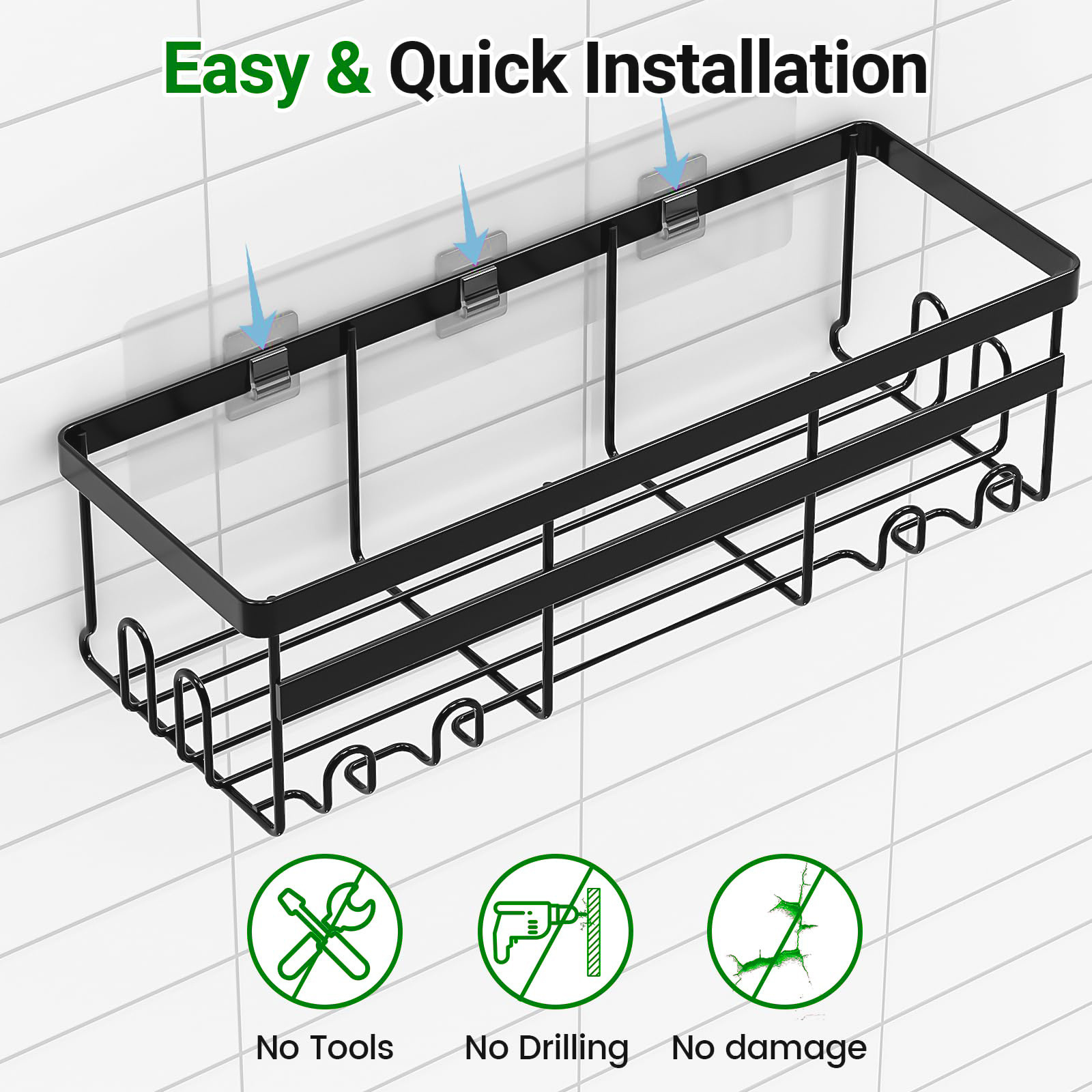 OEM wall bathroom shelves storage rack shower caddy no drilling adhesive bathroom shelves caddy