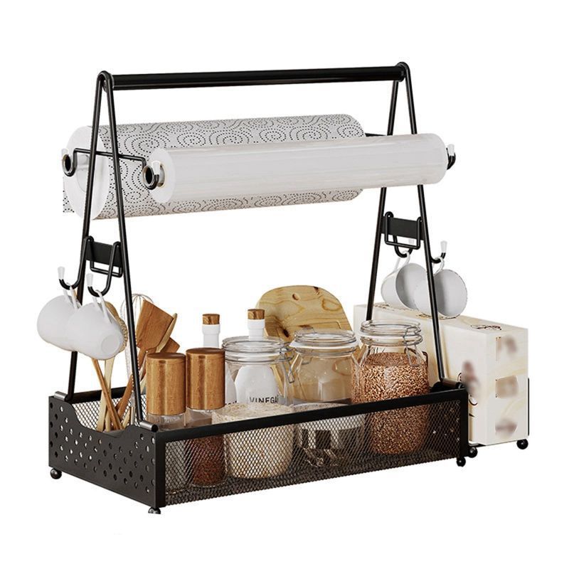 Barbecue Griddle Grilling Tool Storage Organizer BBQ Grill Utensil Holder Grill Caddy with Paper Towel Holder