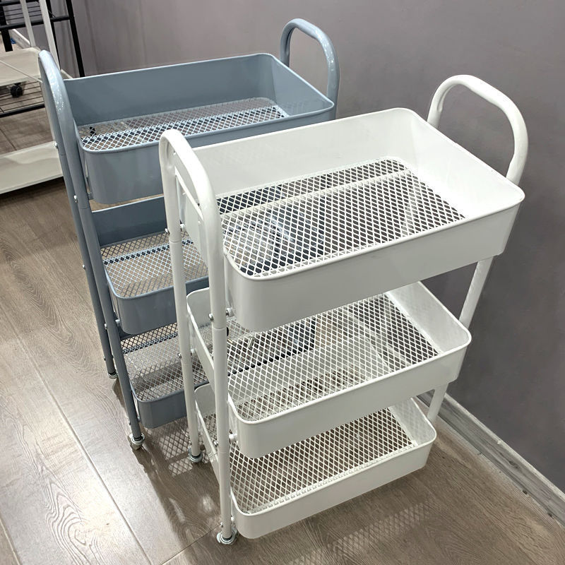 Hot Sale Snack Storage Rack Rotating Carbon Steel Square Hand Multi-Layer Mobile Bathroom Bathroom Storage Shelf