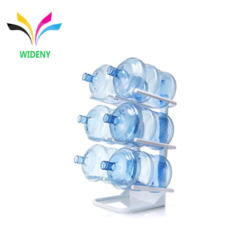 Detachable stackable holder dispenser tap metal 3 tier 5 gallon water bottle storage display rack