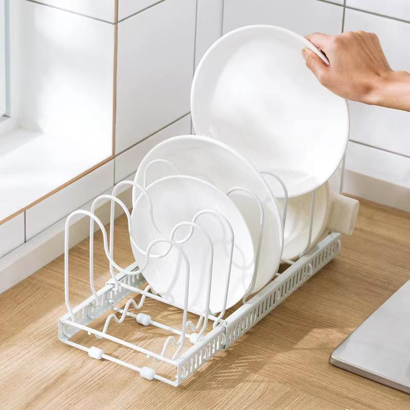 Kitchen Tabletop Kitchen Pot Cover dish drying rack Cast Iron Pan Lid Rack storage Kitchen shelving