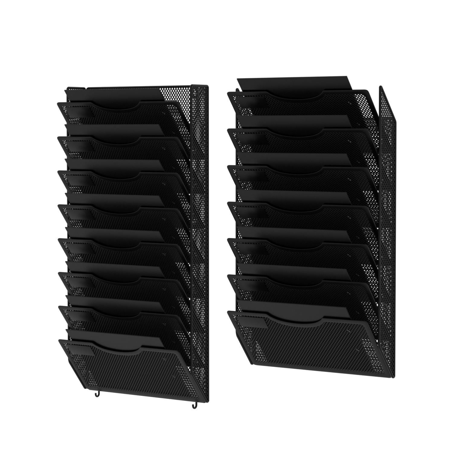 Mesh Metal Vertical Foldable Door Wall Mount 15 Tier File Hanging Organizer for Paper Document Magazine Holder Rack