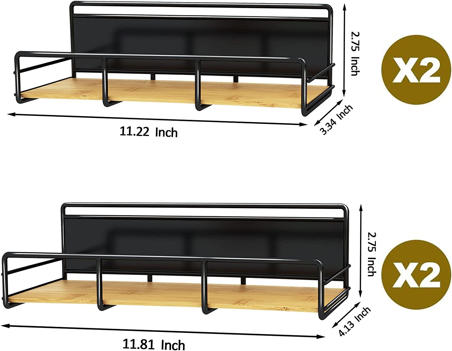 Custom 4 Pack Magnetic Spice Rack With Detachable Bamboo Board Organizer Space Saver Fridge Shelf For Refrigerator