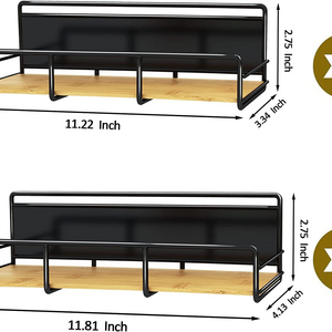 Custom 4 Pack Magnetic Spice Rack With Detachable Bamboo Board Organizer Space Saver Fridge Shelf For Refrigerator