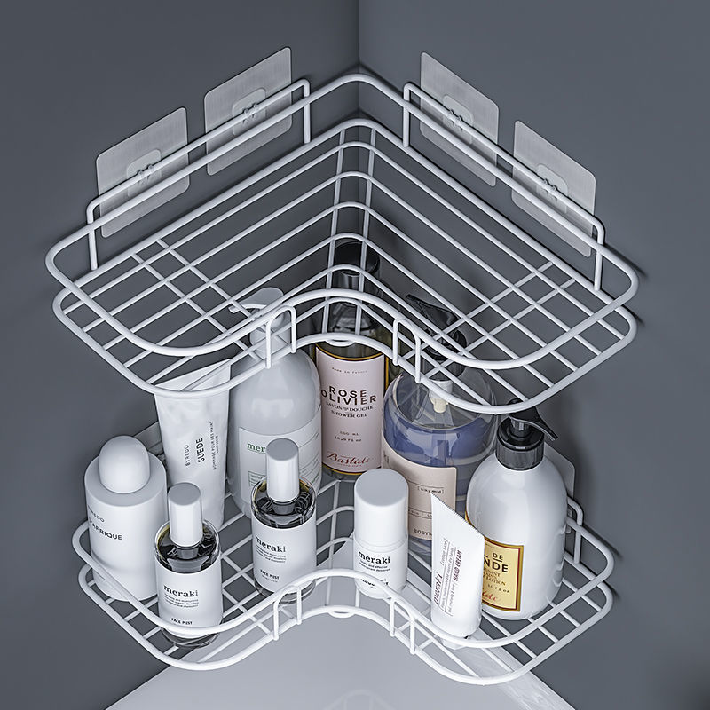 Hot sale Iron Metal Corner Bathroom Organizer Shelves Rack 4 Pack with soap for Wall Mounted  No Drilling Shower Caddy Storage