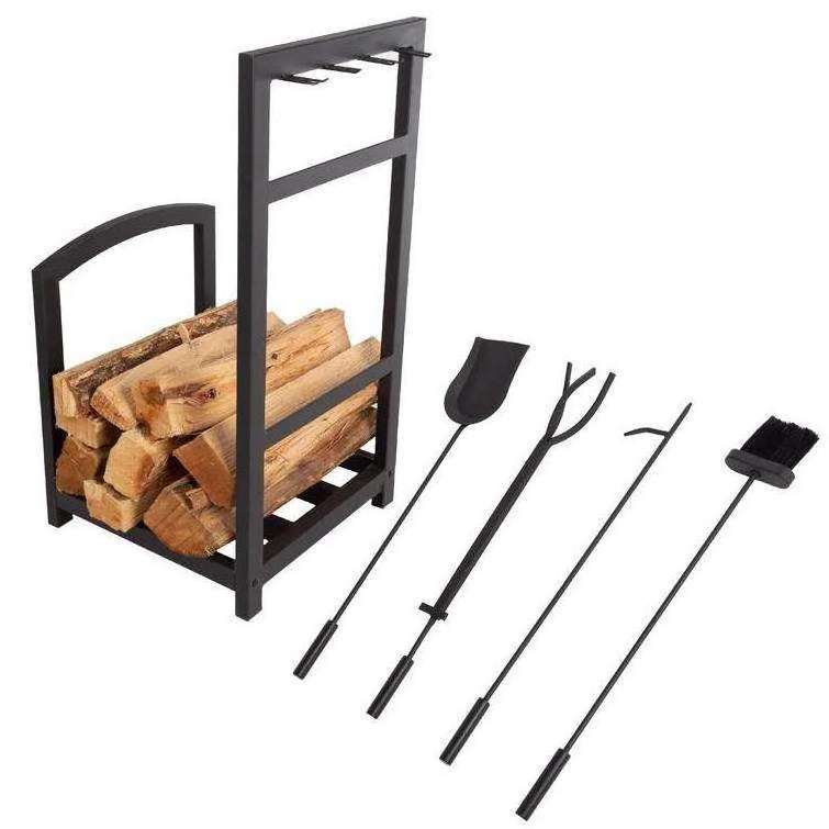 Fireplace Tools Set Firewood Tool Rack  Wood Holders Fireplace Log Holder Rack Lumber Storage Stacking