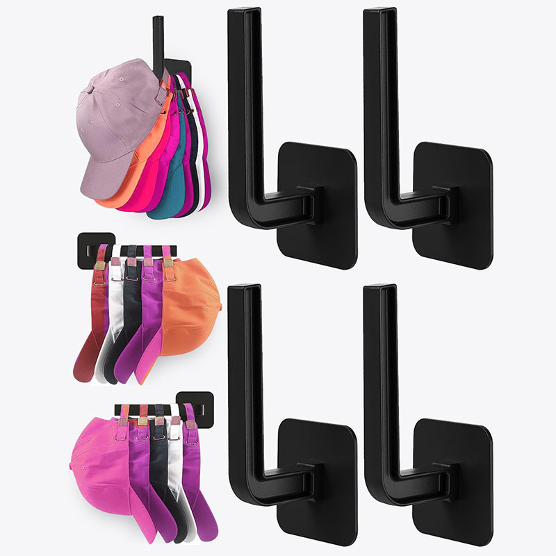 Two Mounting Options Hat Hook Multi-Purpose Hat Organizer Strong Adhesive Hat Hooks for Wall