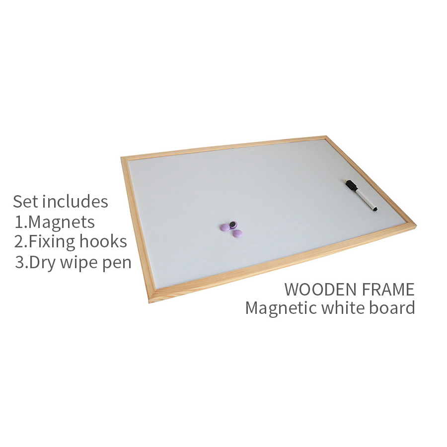 Wholesale Wood Frame One Side Dry Erase Magnetic Board White Board for School